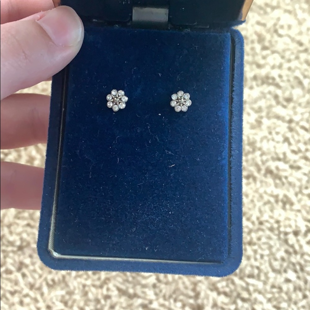 Silver flower earrings